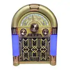 Radio Rockola Vintage, Con Luces, Recargable, Función De Carga Celulares, Sintoniza Mp3/bluetooth/am/fm/sw