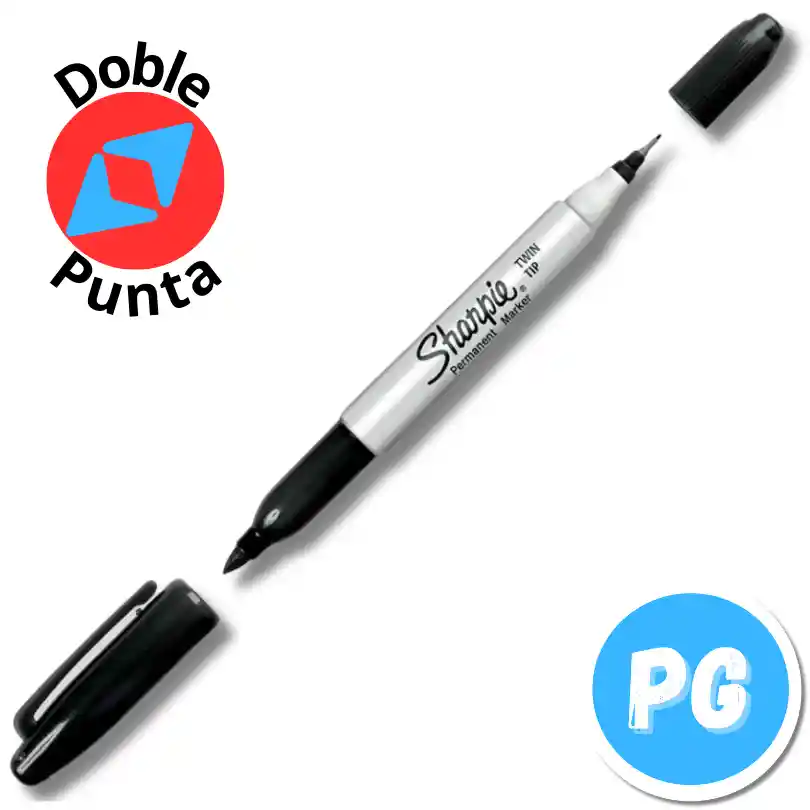 Marcador Sharpie Doble Punta Negro (micropunta Y Punta Fina)