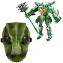 Set Robot Transformer + Máscara Dinosaurio Verde World Dominion