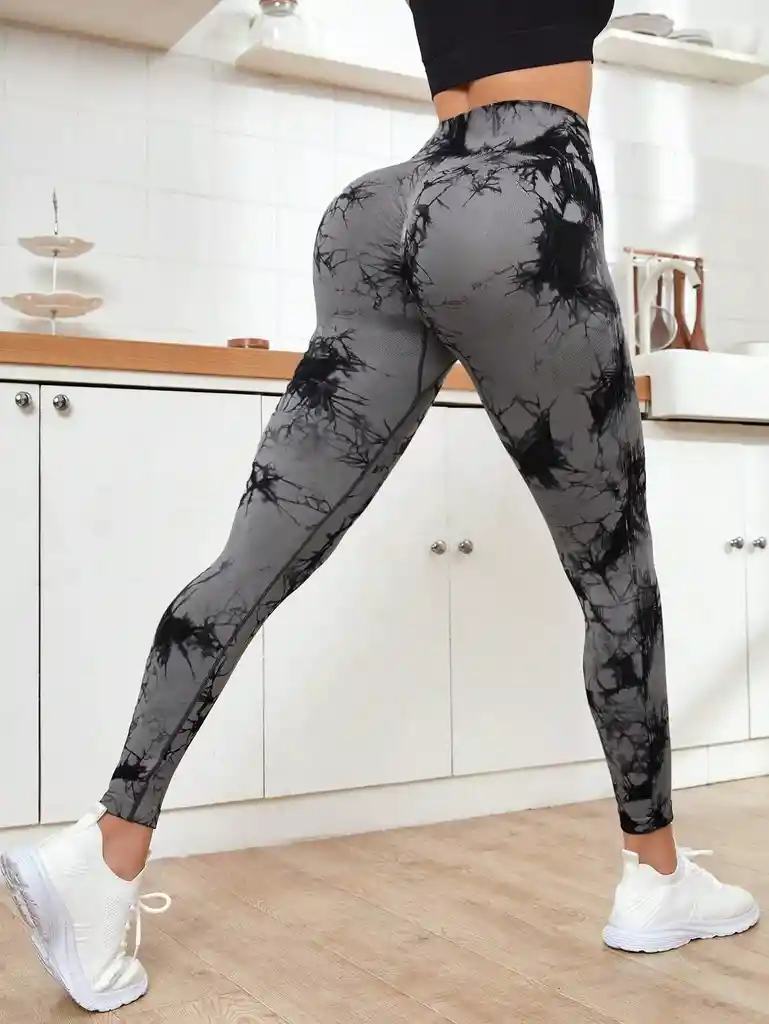 Leggings Deportivo Tie Dye Gris Talla L