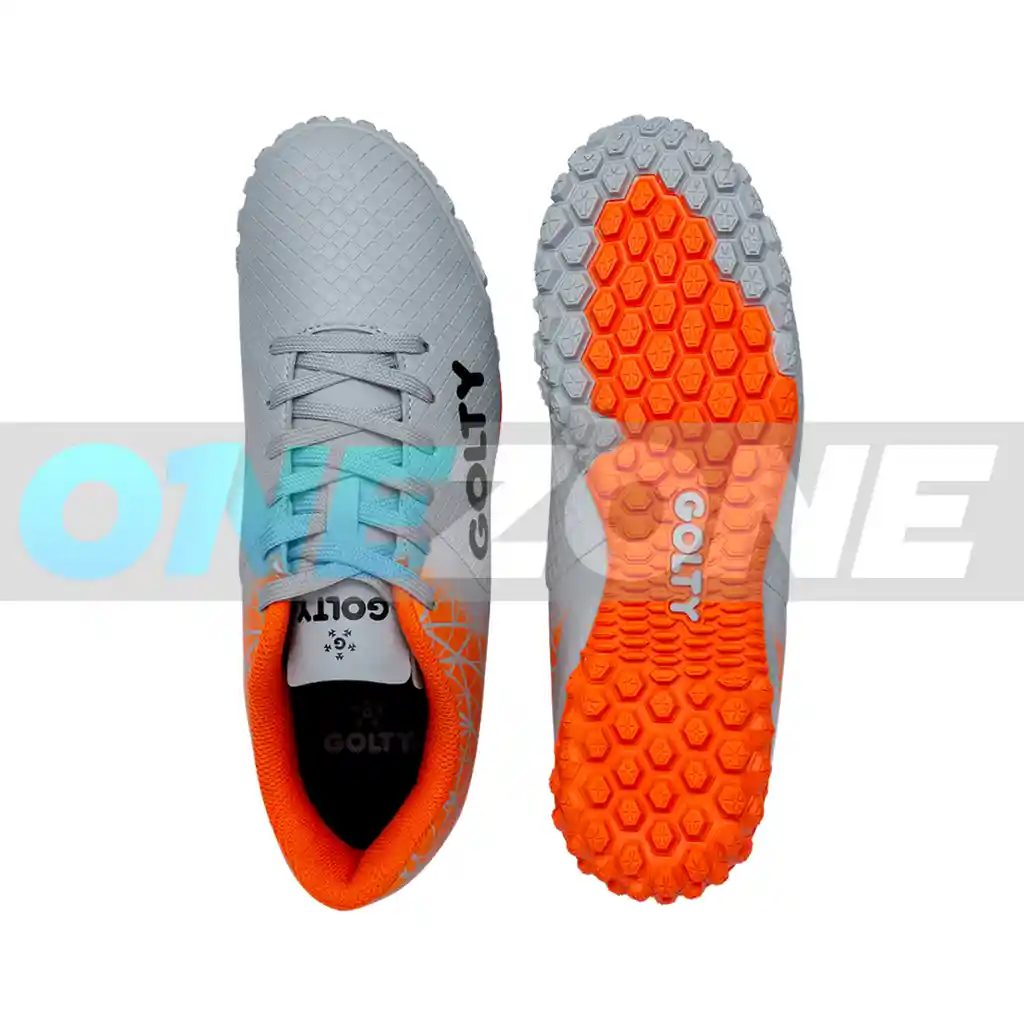 Zapatillas Golty Turf Formacion Spectrum Niño, Sintetica Talla: 4.5/ Gris-naranja