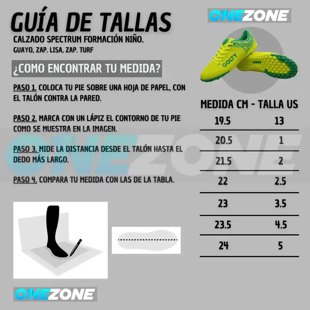 Zapatillas Golty Turf Formacion Spectrum Niño, Sintetica Talla: 5/ Verde Limón