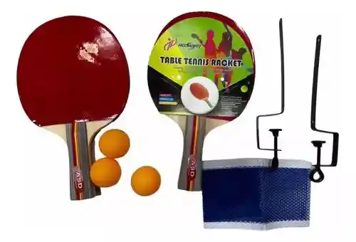 Set Pingpong Raquetas + Bolas + Malla + Párales en estuche