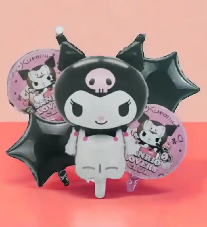 Bouquet Metalizado X 5 Globos Kuromi