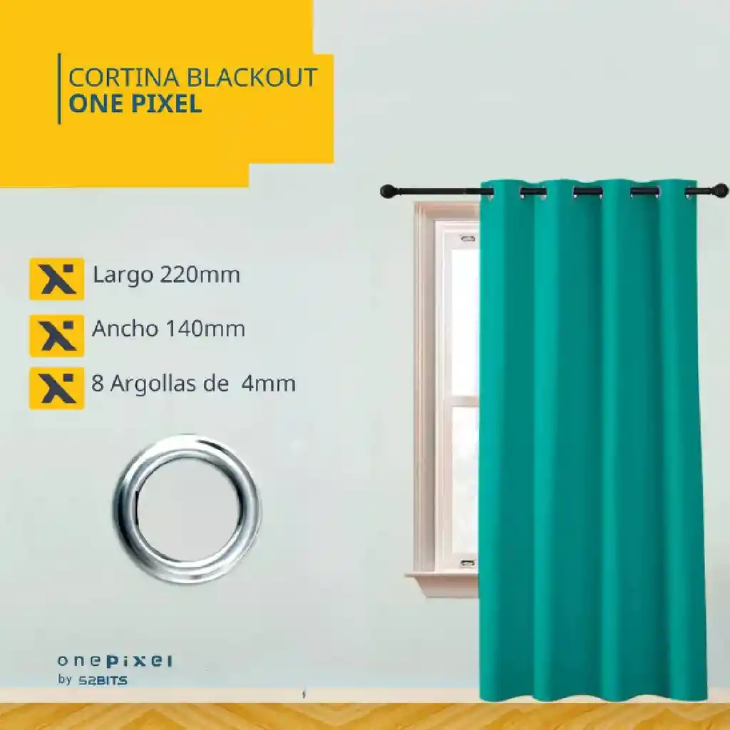 Cortina Semi Blackout One Pixel Paño 140x220 1 Paño Color Rosa