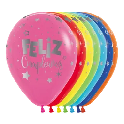 Bombas Globo Biodegradable De Latex Feliz Cumpleaños Surtido Fantasia Mink R12