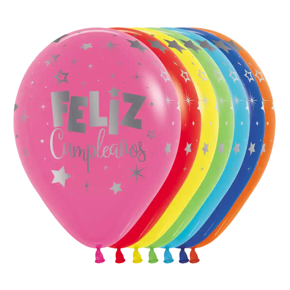 Bombas Globo Biodegradable De Latex Feliz Cumpleaños Surtido Fantasia Mink R12