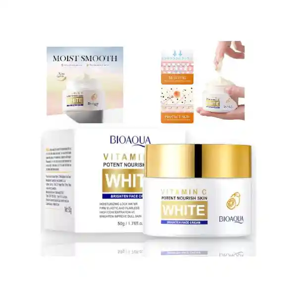 Crema Facial Hidratante Blanqueadora De Vitamina C Bioaqua