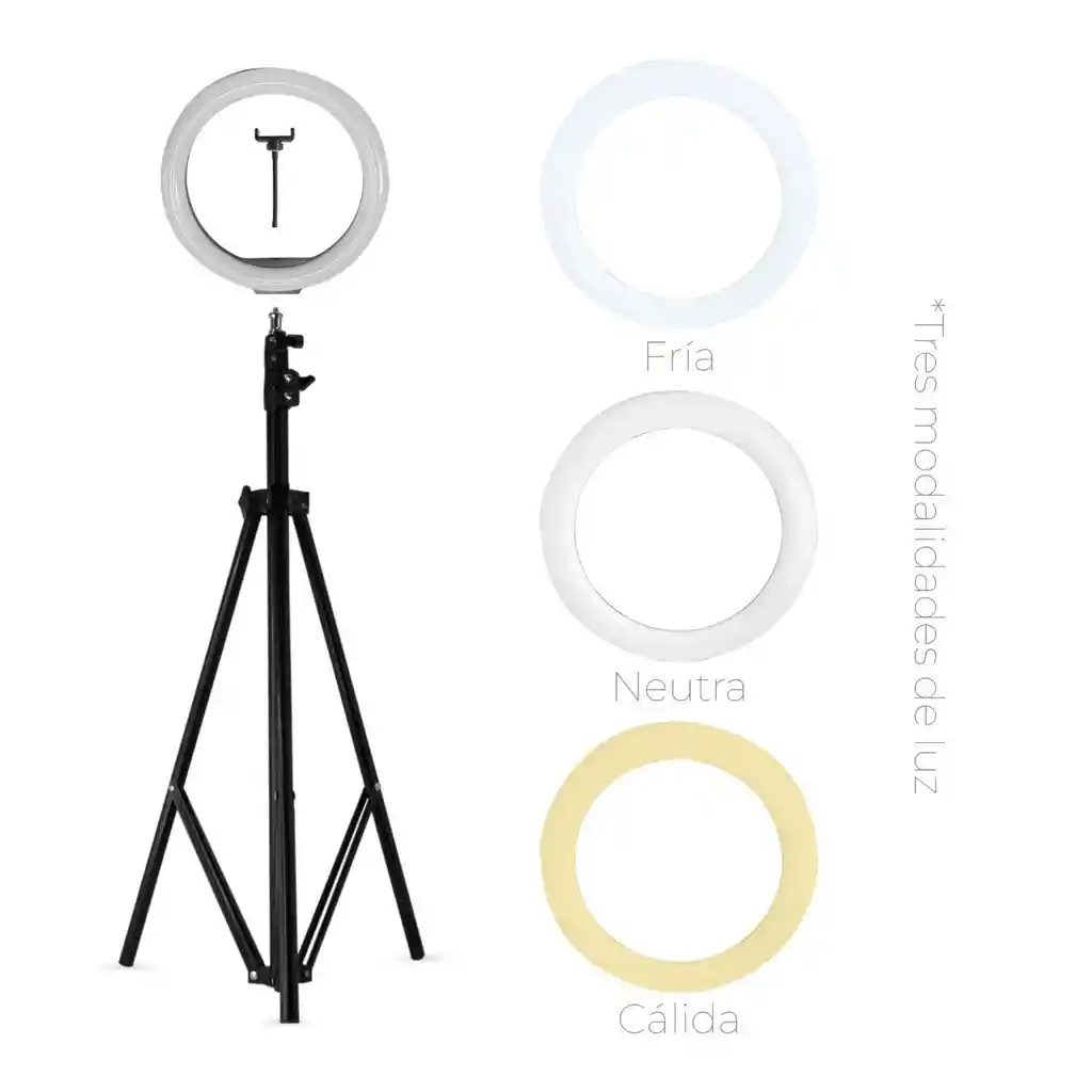 Aro De Luz De 33cm + Tripode De 1.75