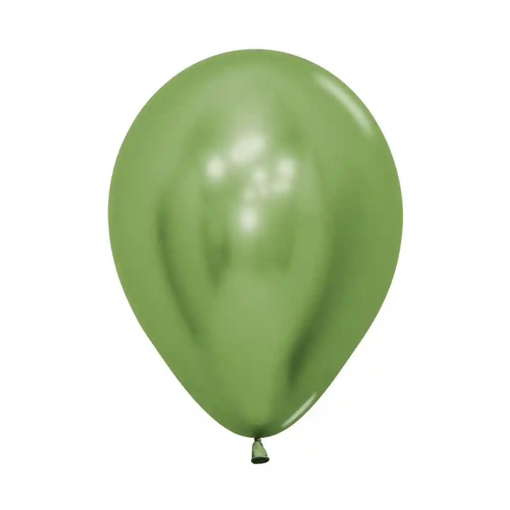 Globo Bomba Pequeña 13cm Cromada Verde Lima Biodegradable (r5)