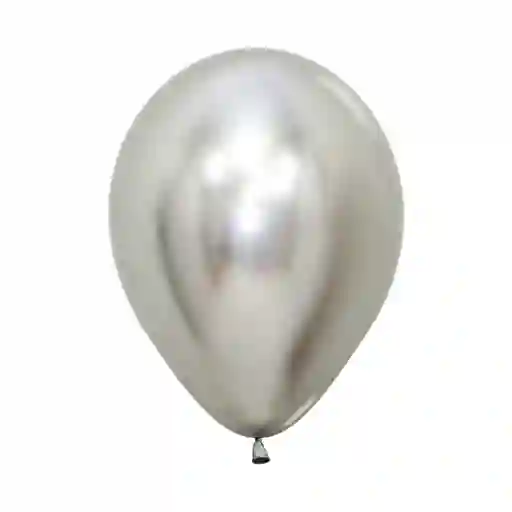 Globo Bomba Pequeña 13cm Cromada Plata Biodegradable (r5)