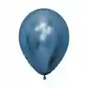 Globo Bomba Pequeña 13cm Cromada Azul Biodegradable (r5)