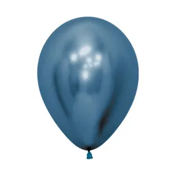 Globo Bomba Pequeña 13cm Cromada Azul Biodegradable (r5)