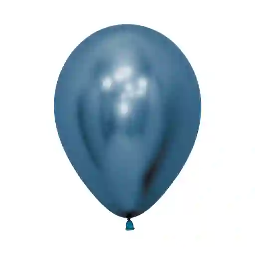 Globo Bomba Pequeña 13cm Cromada Azul Biodegradable (r5)