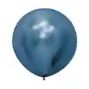 Globo Bomba Pequeña 13cm Cromada Azul Biodegradable (r5)