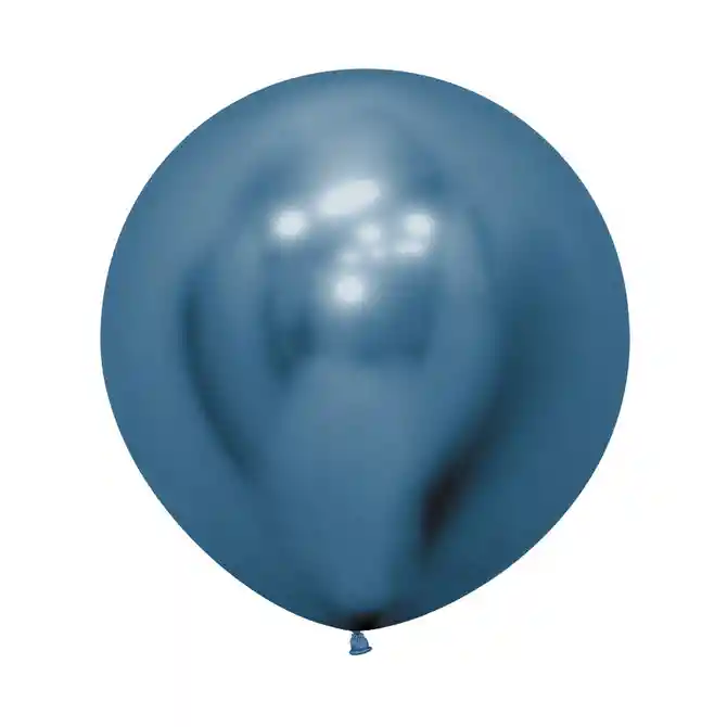 Globo Bomba Pequeña 13cm Cromada Azul Biodegradable (r5)