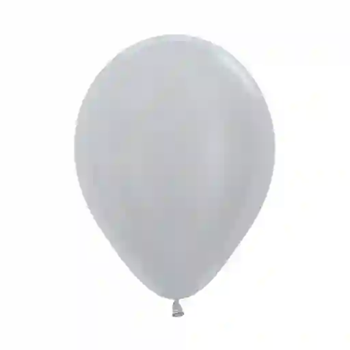 Globo Bomba Pequeña 13cm Biodegradable Satin Plata (r5)