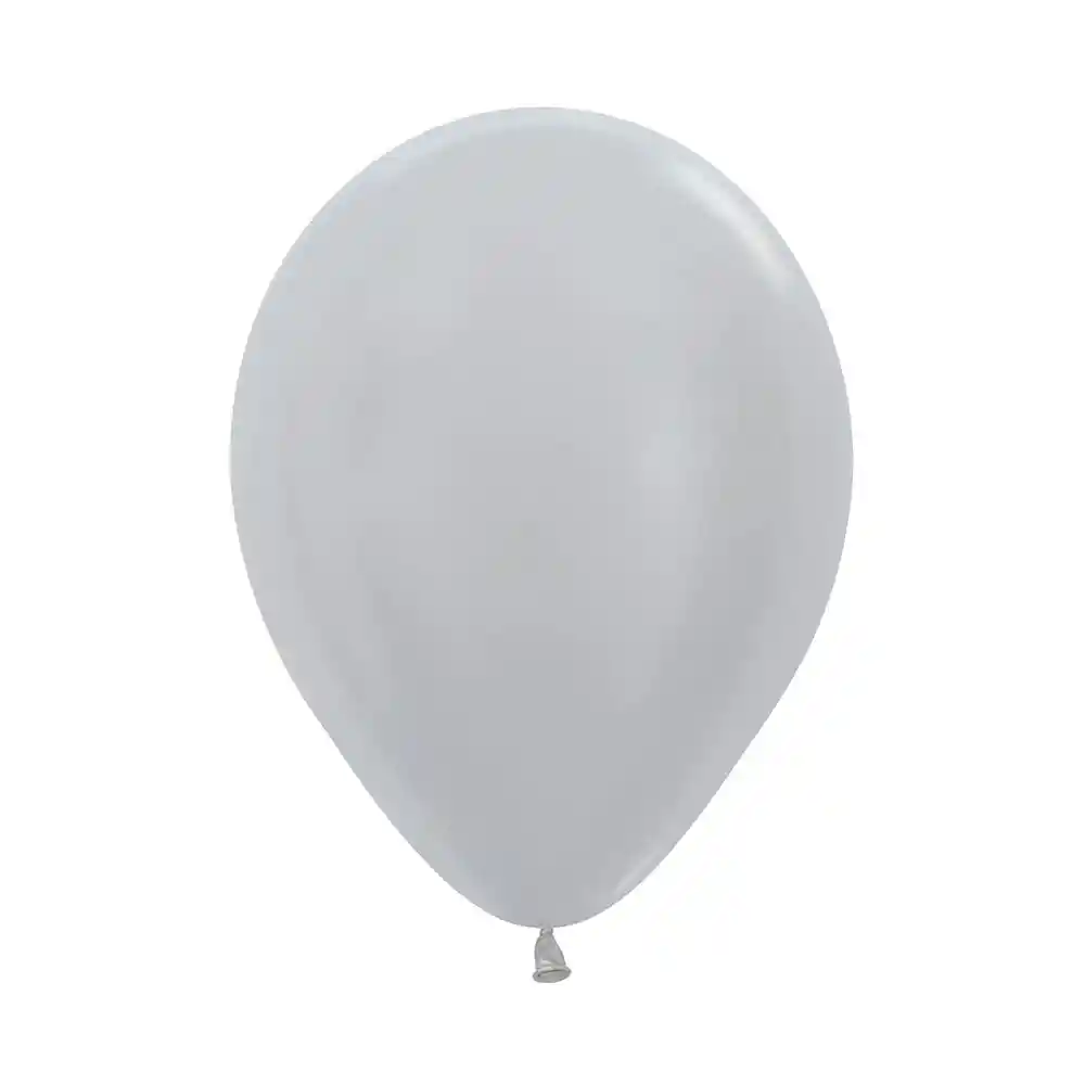 Globo Bomba Pequeña 13cm Biodegradable Satin Plata (r5)