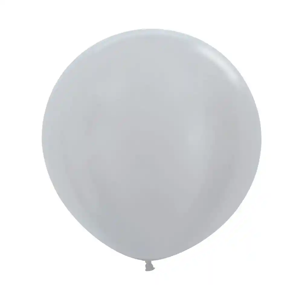 Globo Bomba Pequeña 13cm Biodegradable Satin Plata (r5)