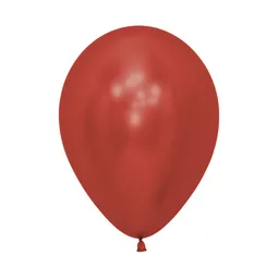 Globo Bomba Pequeña 13cm Cromado Cristal Rojo (r5)