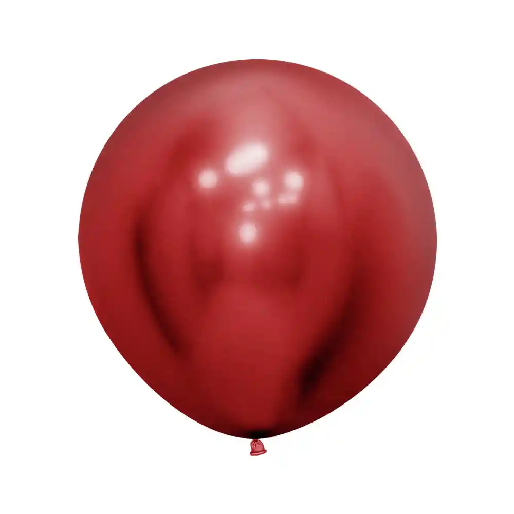 Globo Bomba Pequeña 13cm Cromado Cristal Rojo (r5)