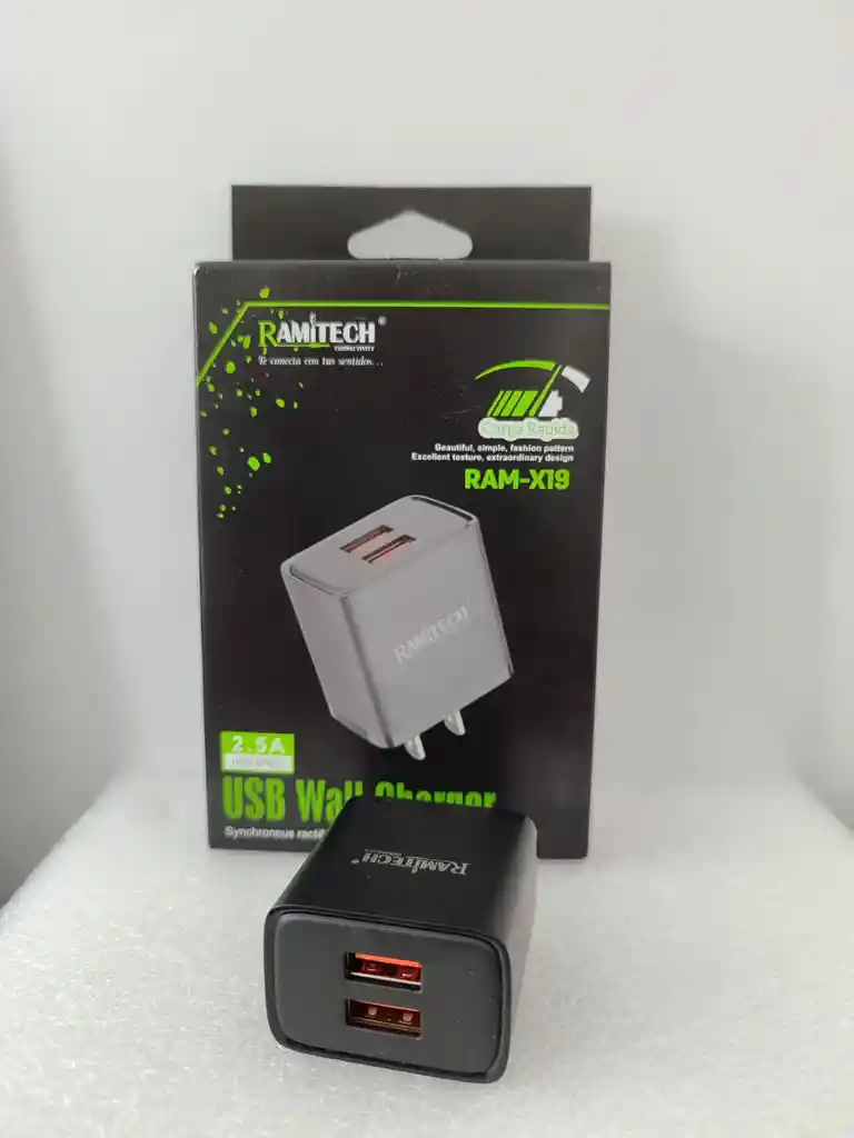 Cabeza De Cargador Doble Puerto Usb Ramitech Ram-x19