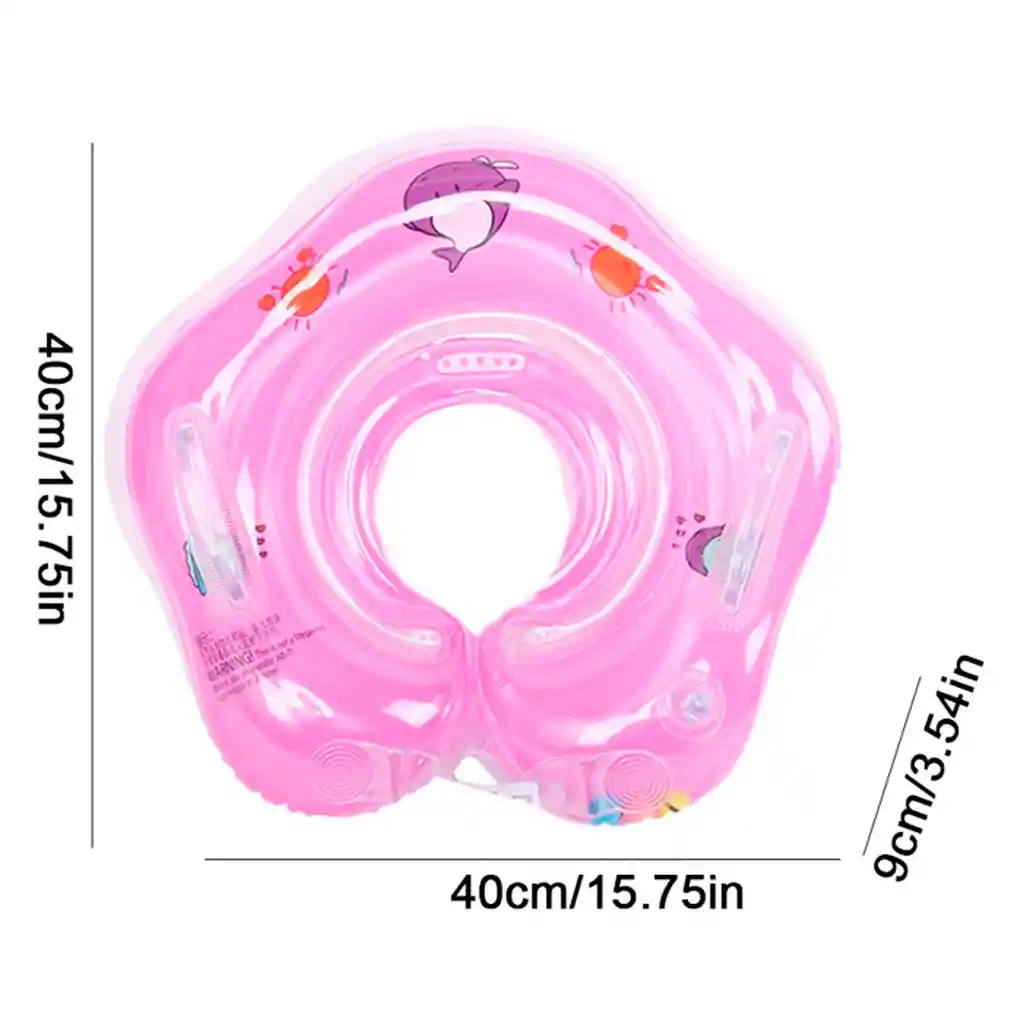 Flotador Cuello Bebes Inflable Piscina 40cm Natación Rosado