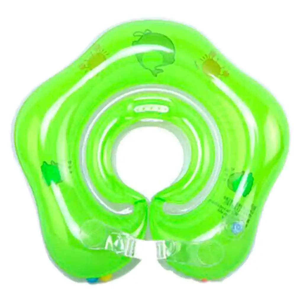 Flotador Cuello Bebes Inflable Piscina 40cm Natación Verde