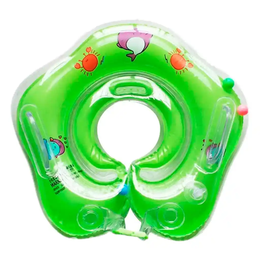 Flotador Cuello Bebes Inflable Piscina 40cm Natación Verde