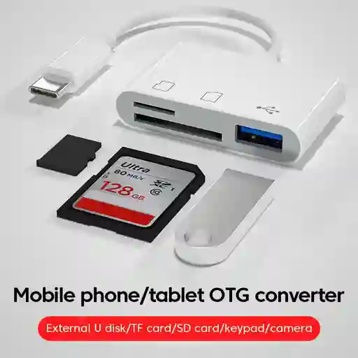 Lector Tarjetas Sd, Microsd Y Puerto Usb Otg, Puerto Tipo C Para Portátil Ipad Pc Macbook Celulares