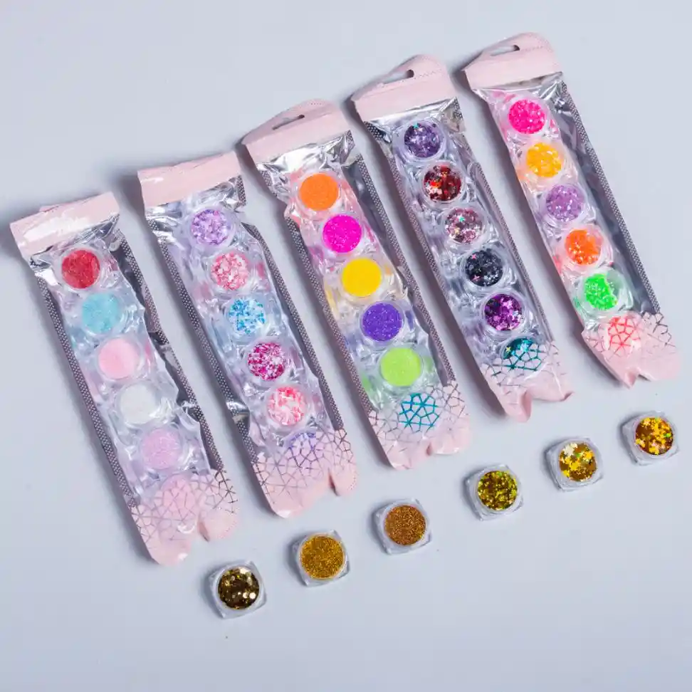 Kit X 6 Glitter, Flakes Y Mirella Surtido