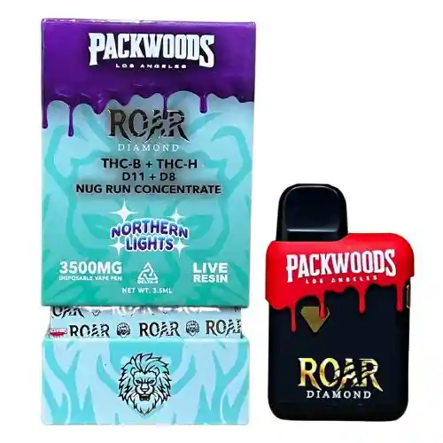 Vaper Packwoods Roar Thc + Delta 8 (3.500 Mg) Auroras Boreales