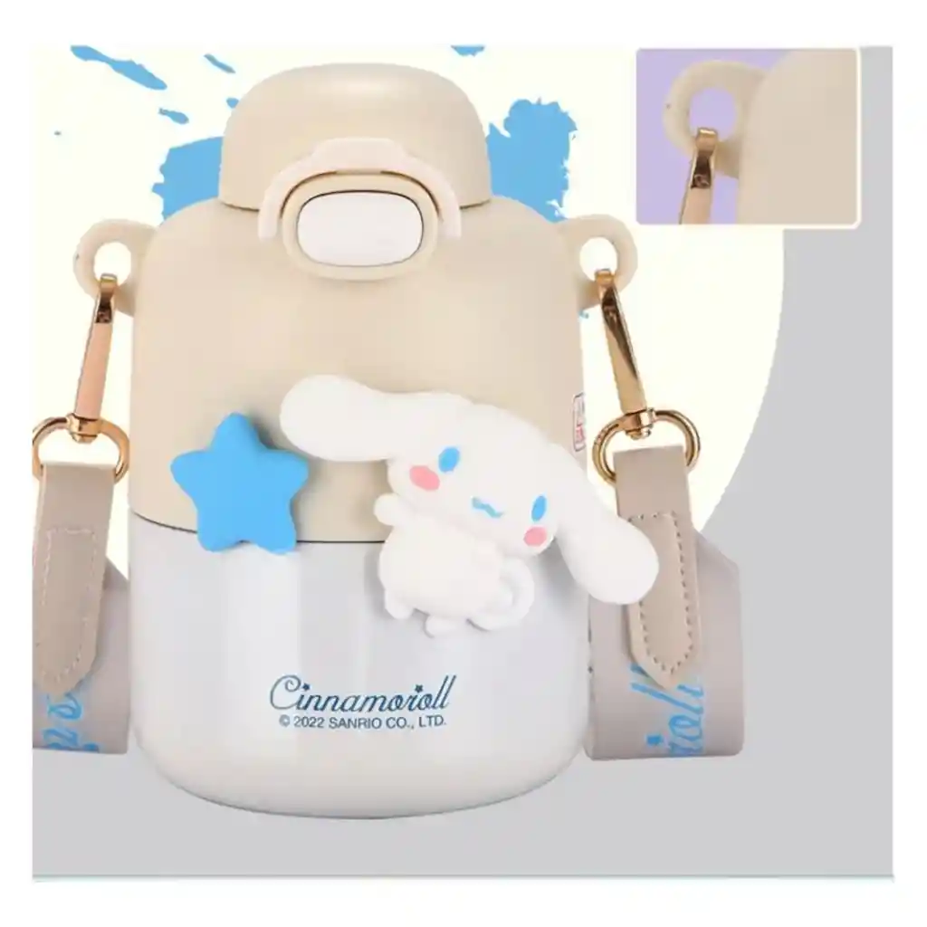 Termo Botilito Kawaii Anime Cinnamoroll De Acero Inoxidable