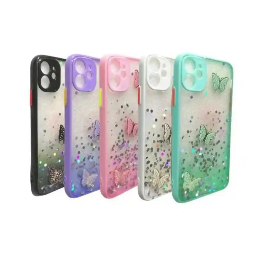 Funda Case Protector Cámara Relieve Diseño 3d Mariposa Iphone 11
