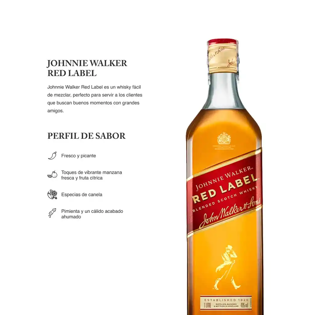 Johnnie Walker Whisky Red Label 1000ml