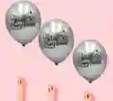 Kit Globos Plateados Reflex 5 R12 Globos Con Confeti R 12 Plateado