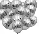 Set Globos Reflex Plateados R12