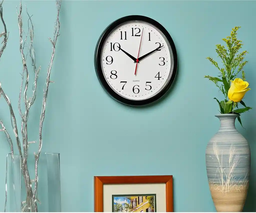 Reloj De Pared Negro Decorativo Silencioso Quartz 30´´