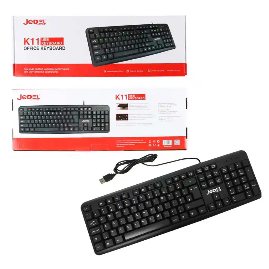 Teclado Alámbrico Con Cable Usb Para Pc Jedel K11