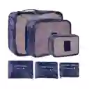 Organizadores De Equipaje Set De Bolsas Para Viaje X6 Color Azul Oscuro