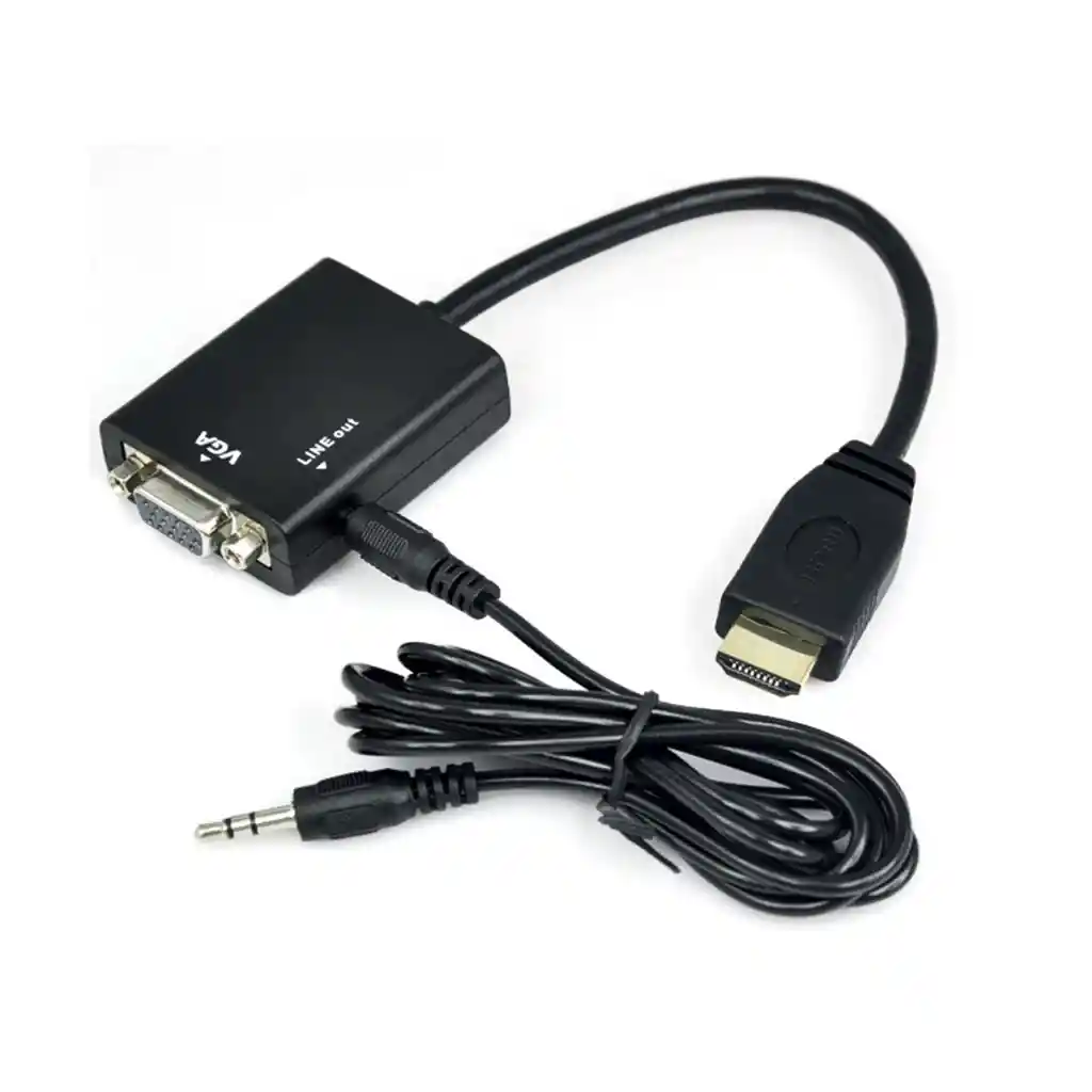 Convertidor Adaptador Cable De Puerto Hdmi A Vga Con Audio