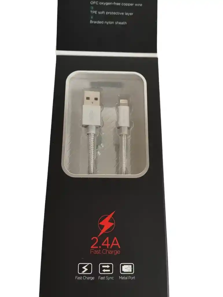 Cable Lightning En Nylon Trenzado De 2 M X-doria En Plata