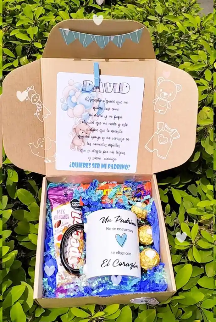 Caja Anuncio ✨ Embarazo Y Padrinos ✨ 🛑 Bajo Pedido 24 Horas De Anticipacion