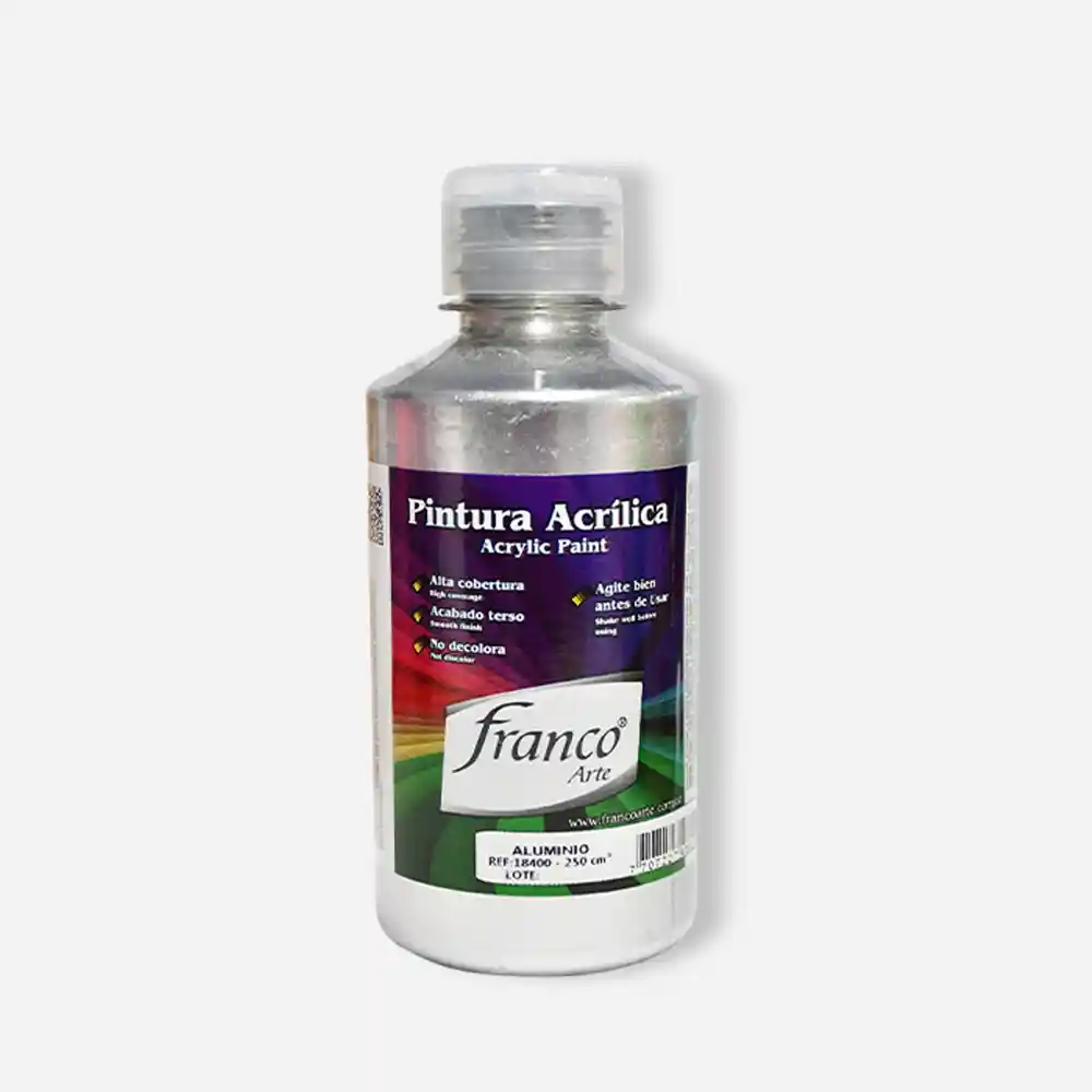 Franco Arte Pintura Acrilica - 250ml, Aluminio