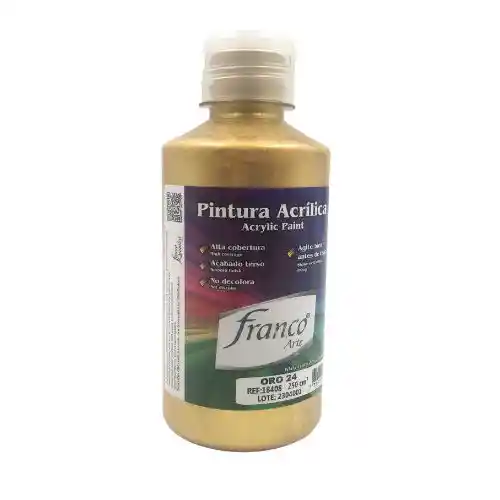 Franco Arte Pintura Acrilica - 250ml, Oro 24