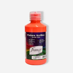 Franco Arte Pintura Acrilica - 250ml, Naranja Fluorescente