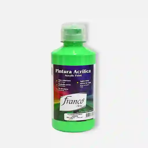 Franco Arte Pintura Acrilica - 250ml, Verde Fluorescente