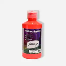 Franco Arte Pintura Acrilica - 250ml, Rojo Fluorescente