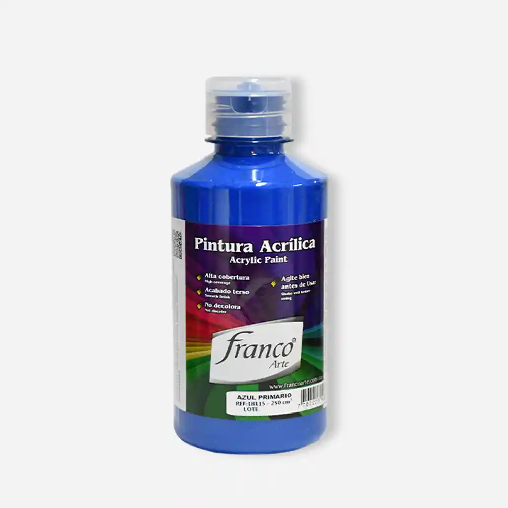 Franco Arte Pintura Acrilica - 250ml, Azul Primario