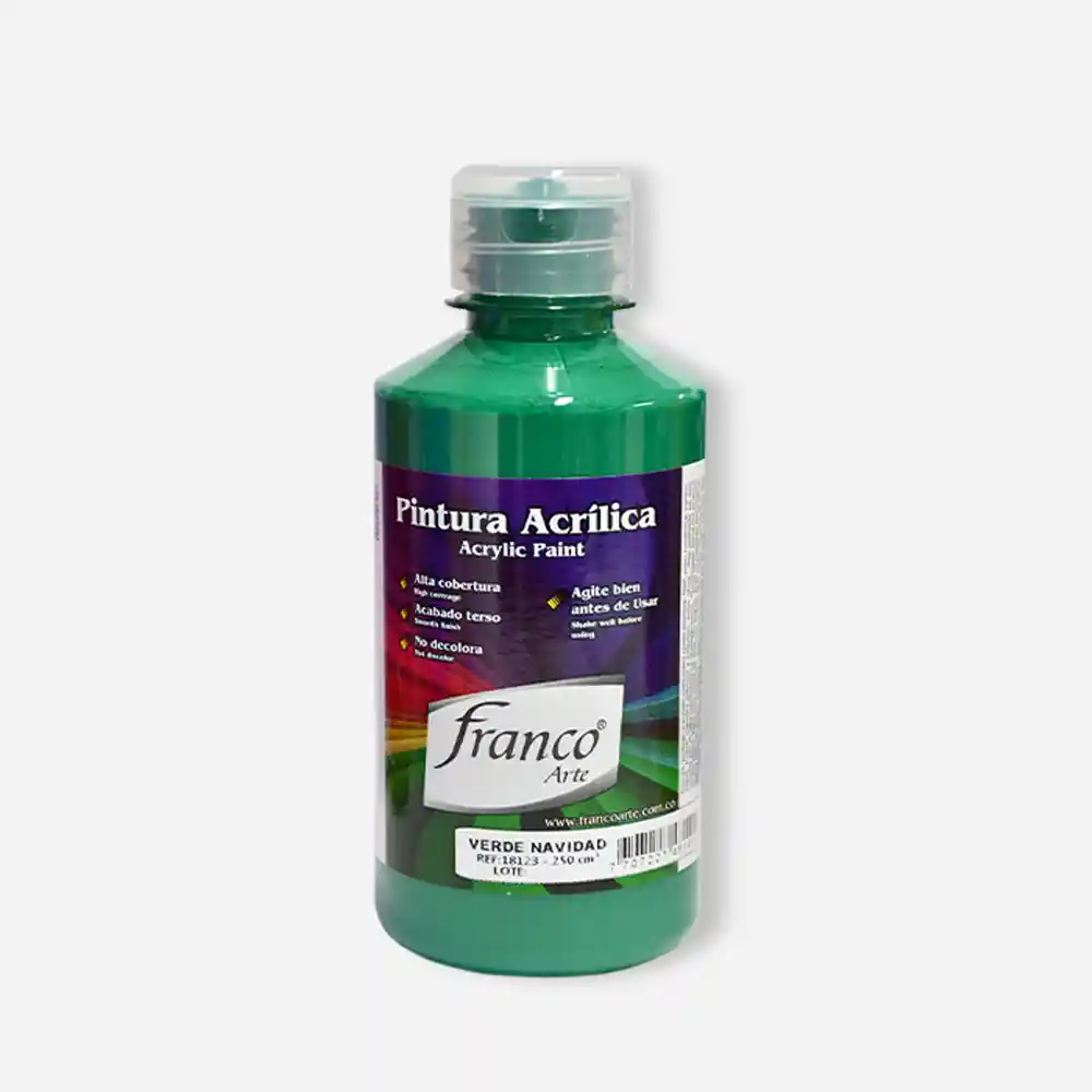 Franco Arte Pintura Acrilica - 250ml, Verde Navidad